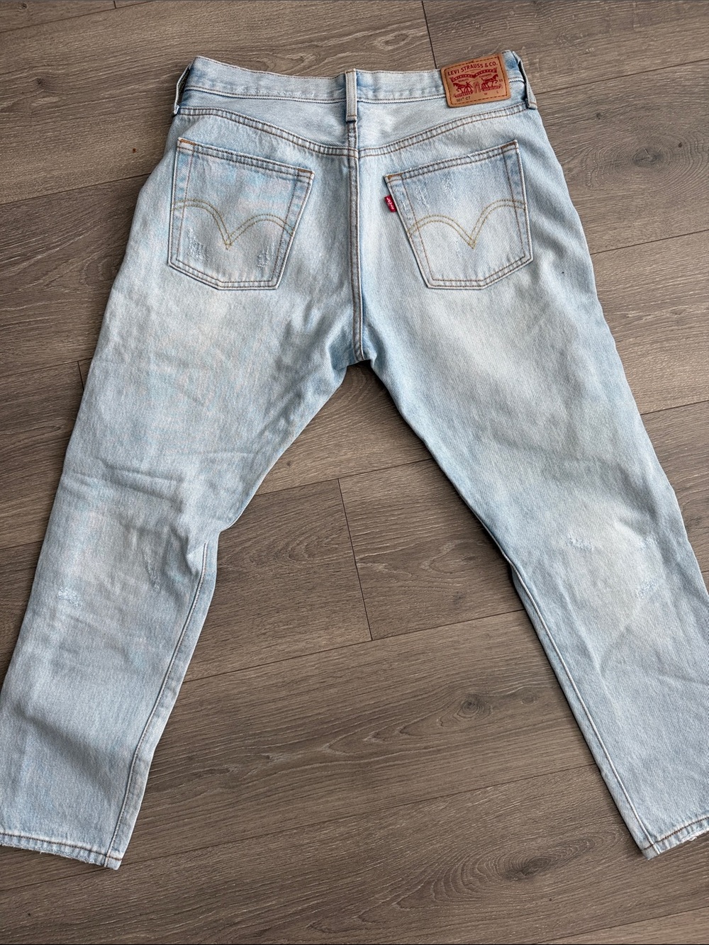 Vintage Levi's | 501 CT Light Wash Slim Straight Ripped Jeans | W27 L32 - Picture 2 of 4